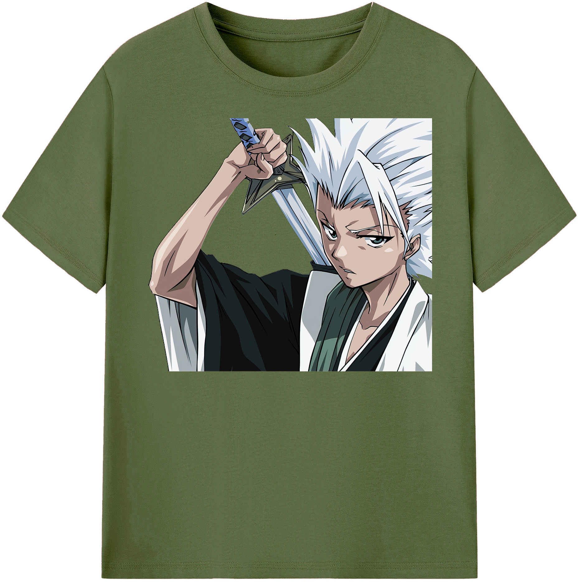（画像用） ブリーチ 日番谷冬獅郎（ひつがや とうしろう） BLEACH Hitsugaya Toushirou 綿100％半袖Tシャツ（フロントプリント）